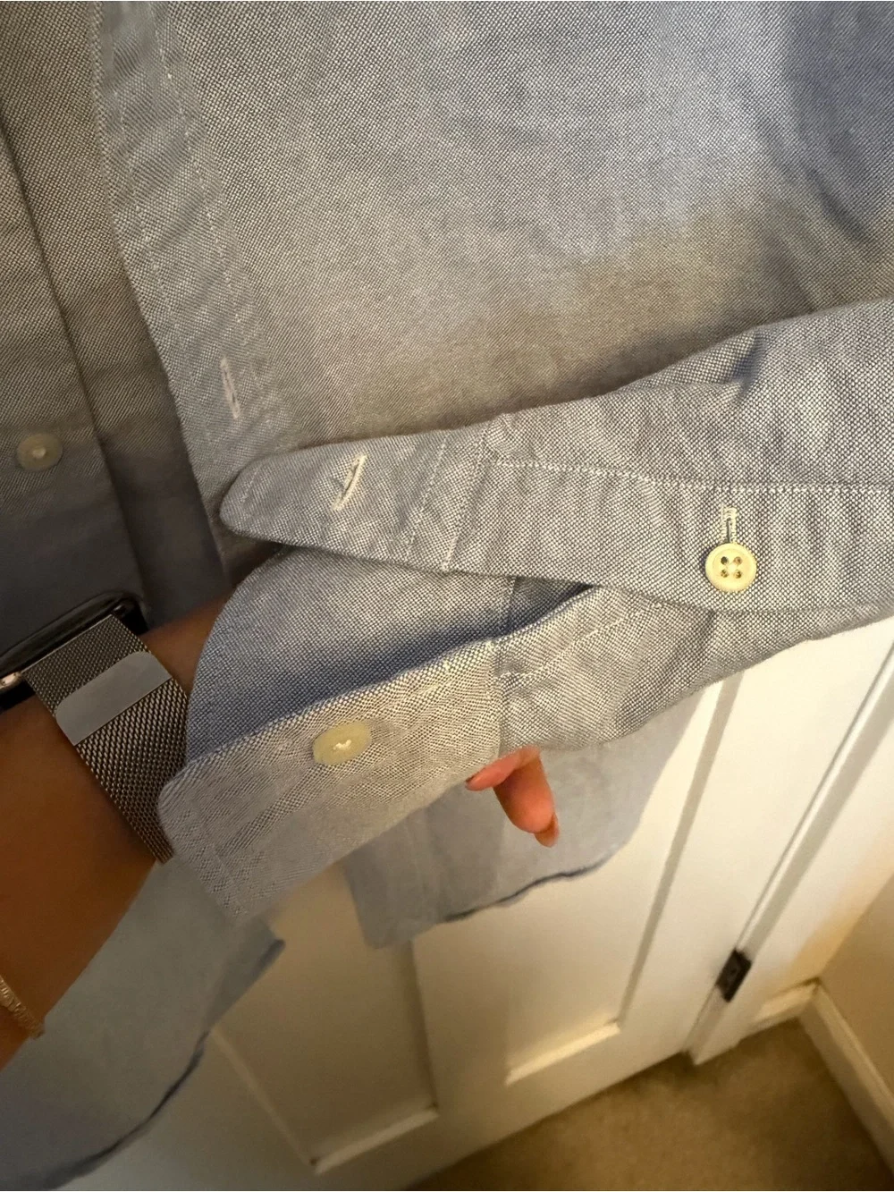 Long Sleeve Oxford Sport Shirt in Blue Polo Ralph Lauren custom fit size medium